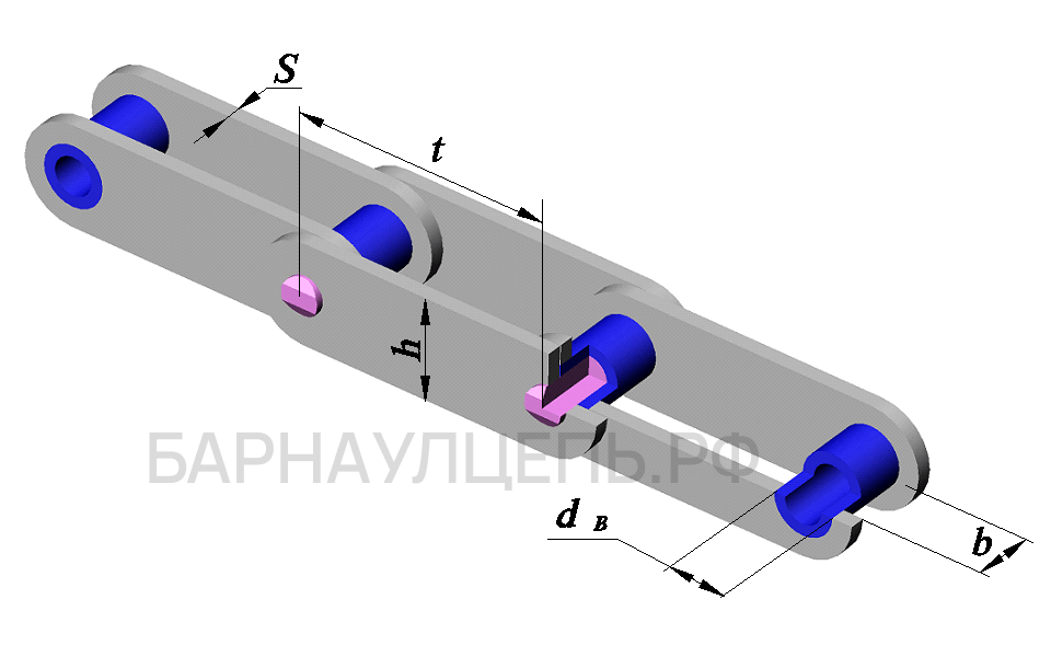 Схема тяговой пластинчатой цепи исполнение 1 тип 1 неразборная втулочная